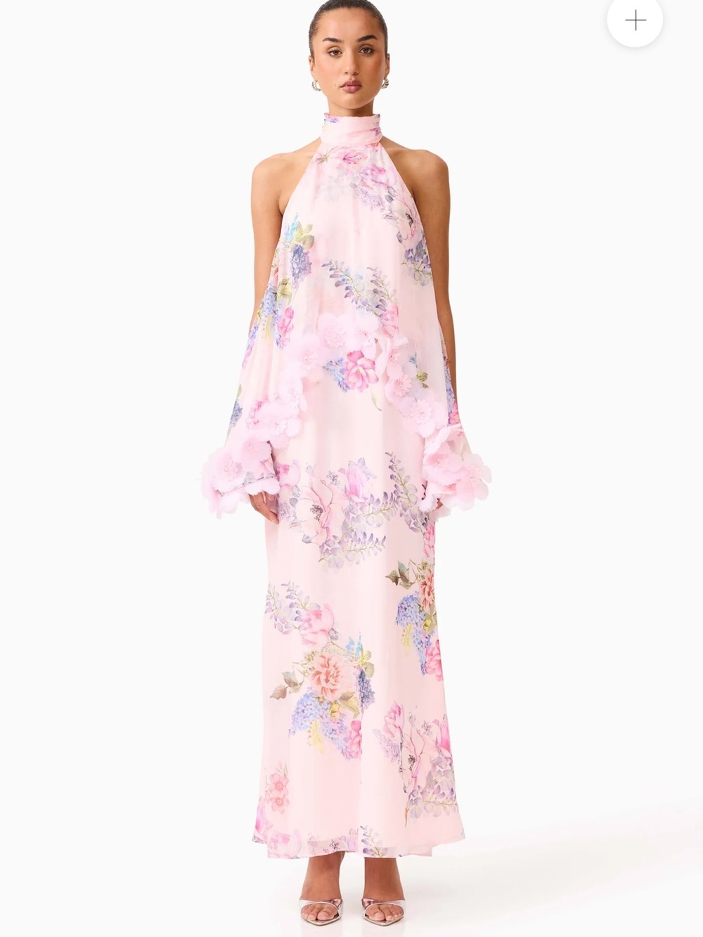 Elliatt Millie Tiered Gown in Pink Floral